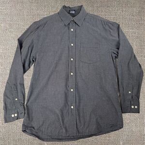 Old Navy Solid Blue Dress Shirt Regular Fit 100% Cotton Size Medium 14in Neck